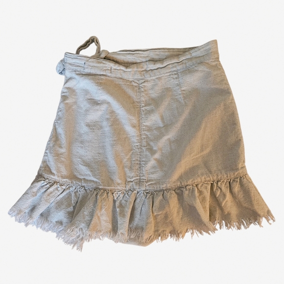 Blank NYC Pale Blue Wrap Skirt Ruffled Frayed Hem, Size 26 - Picture 2 of 6